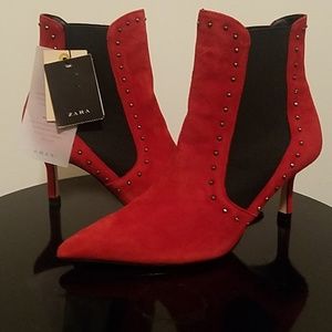 NWT Zara red boots